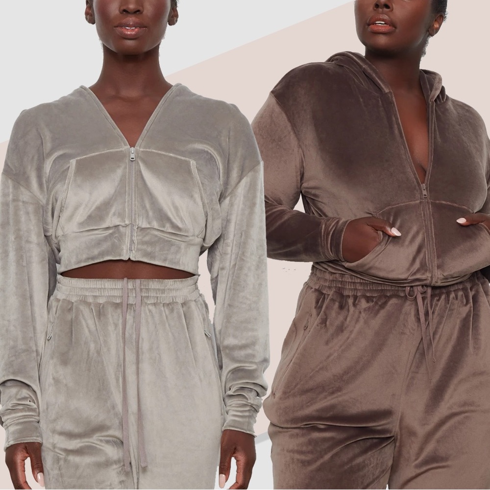 Skims Velour Velvet Wide Leg High Rise Pull-On Pants in Sienna Women's Size 2X